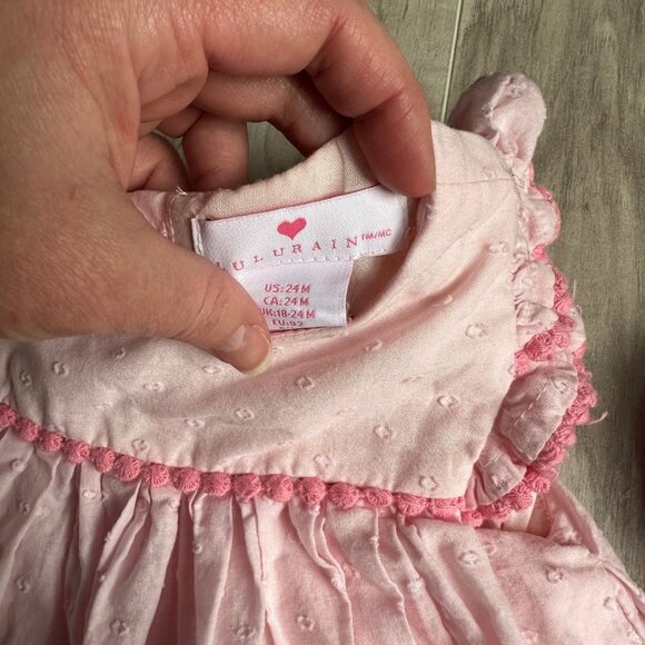 Lulurain Swiss Dot Floral Dress Pink - Picture 3 of 9